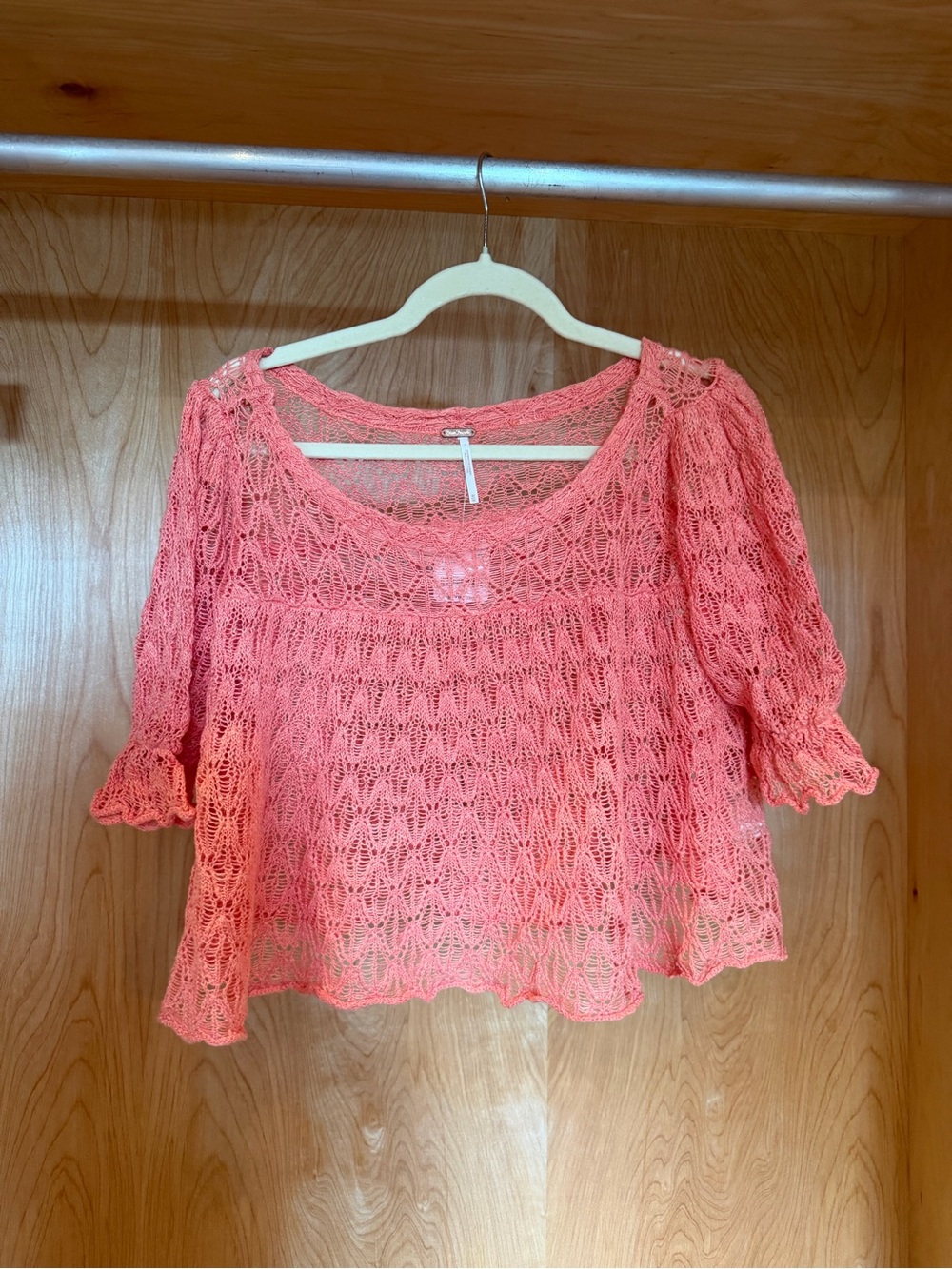 Free People Moonstruck Babydoll Blouse - Coral Pink
